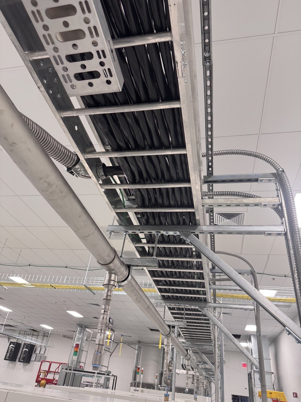 Installed cable tray and industrial infrastructure
